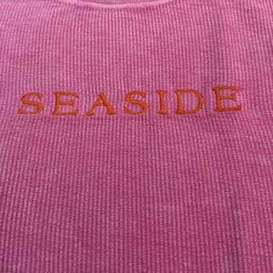 Limited edition color seaside ribbed corded sweatshirt size small pink orange
